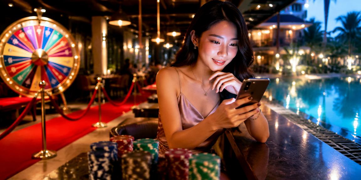 Meja roulette dengan suasana kasino bergaya Malaysia di Ipoh