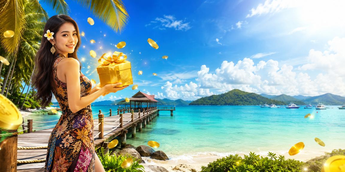 Suasana pertaruhan kasino bergaya batik di Langkawi dengan tema permainan meja